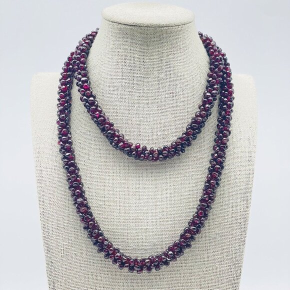 Purple Glass Beaded Necklace Clusters Classic Career Cosplay LARP - Picture 6 of 7